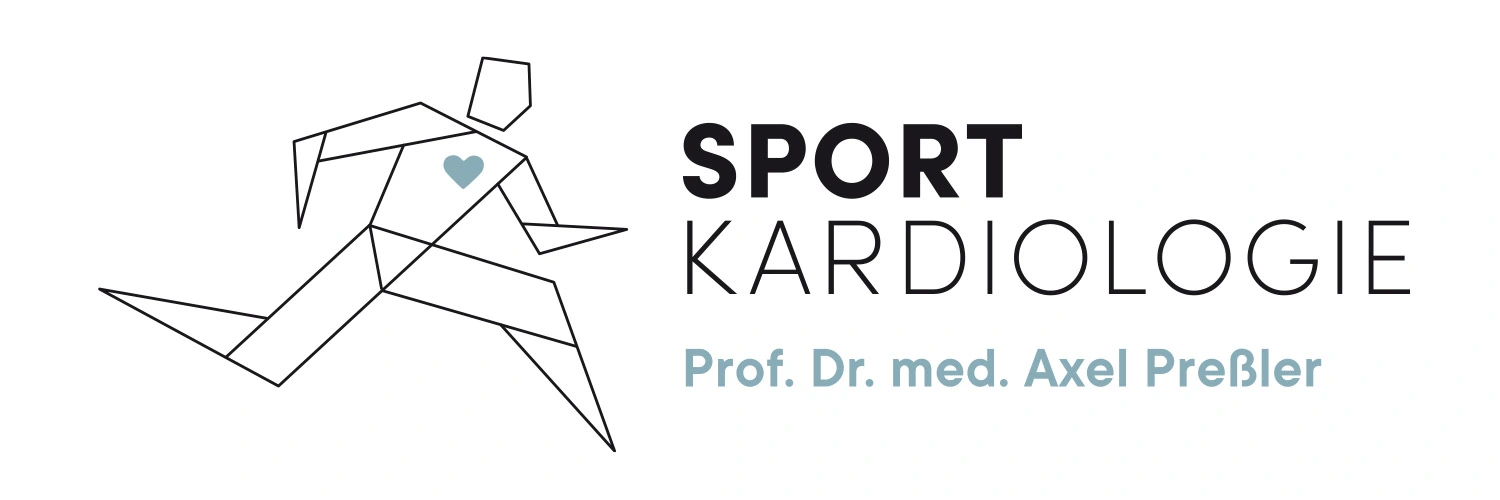sportkardiologie-pressler-quer-rgb Logo für die Sportkardiologie von Prof. Dr. med. Axel Preßler, dargestellt durch eine stilisierte, geometrische Figur eines laufenden Menschen mit einem Herzsymbol.